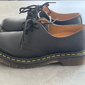 Dr. Martens Black Oxfords with Yellow Stitching